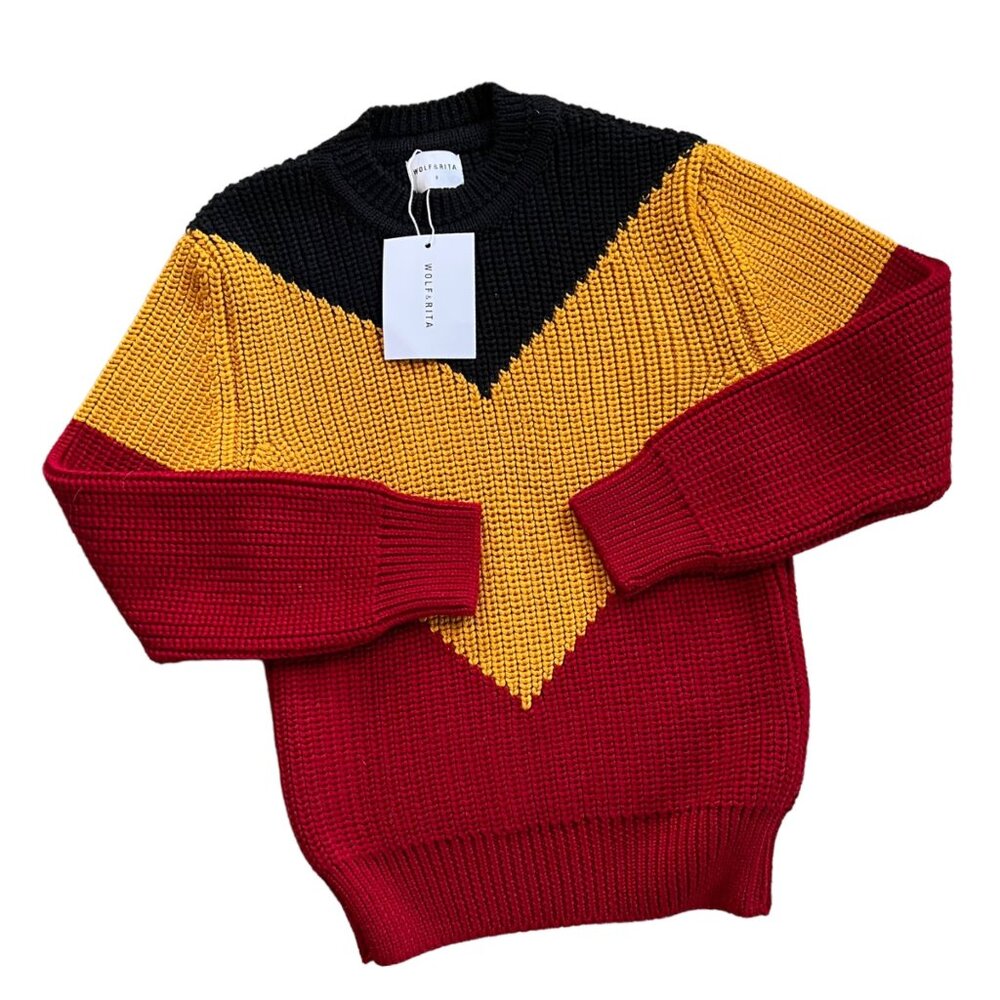 NWT Wolf & Rita Leandro Chunky Colorblock Sweater 8